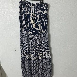 Anthropologie Women Navy White Patterned Skirt M